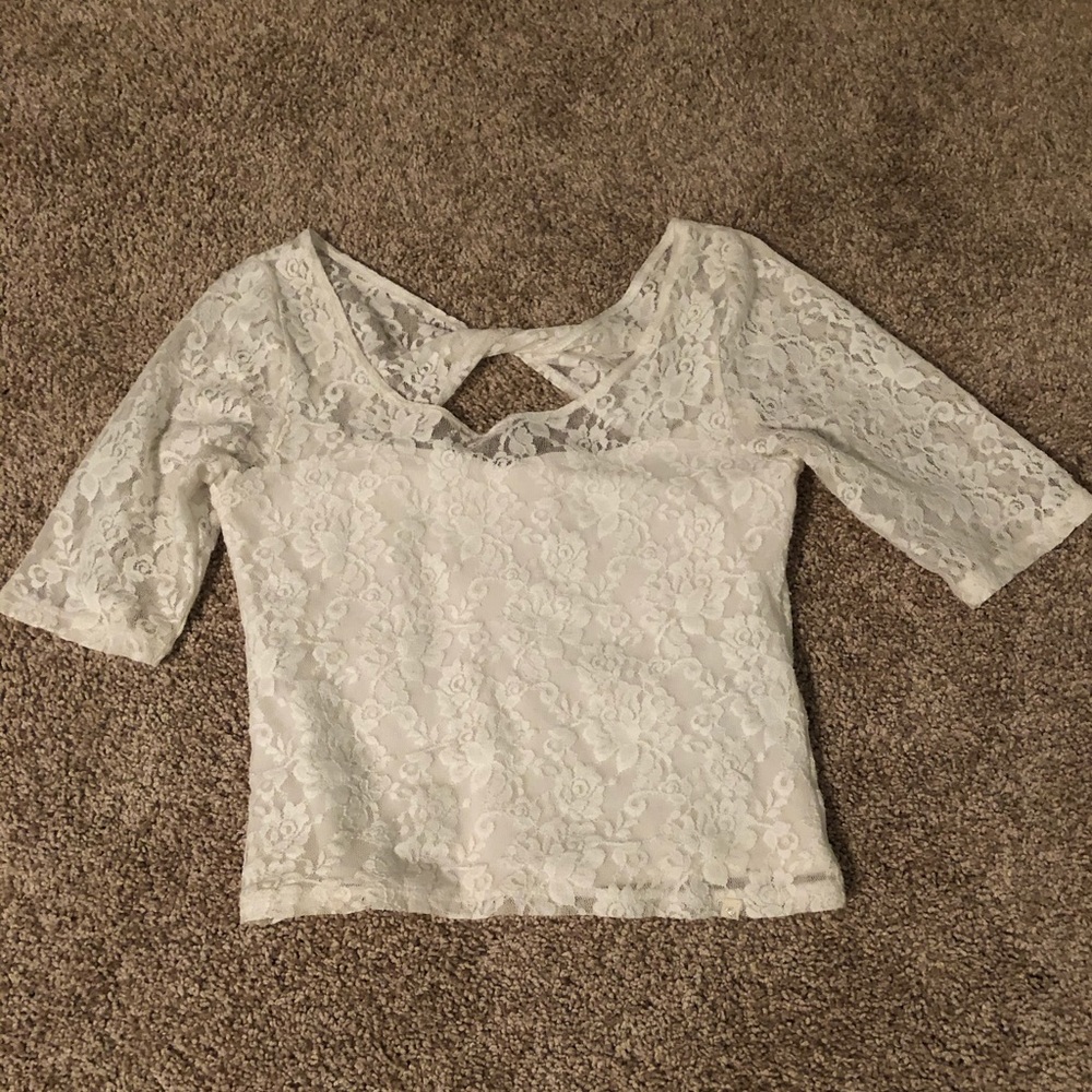 White cropped shirt from Abercrombie